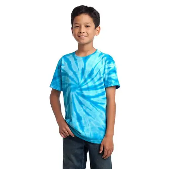 Port & Company&reg; Youth Tie-Dye T-Shirt Turquoise {4}