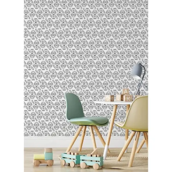 RoomMates Minions Line Art Black Peel & Stick Wallpaper {3}