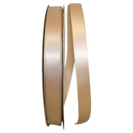 JAM Paper 5/8" x 100yd. Satin Single Face Ribbon Tan {1}