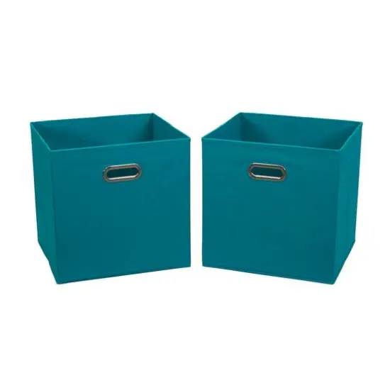 2 Pack Household Essentials 13" Fabric Storage Bins Aqua {6}