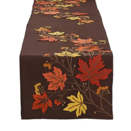 DII&reg; 70" Falling Leaves Embroidered Table Runner {1}