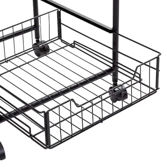 Honey Can Do Black 4-Tier Rolling Cart {7}