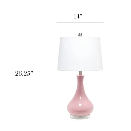 Lalia Home 26" Droplet Table Lamp with Fabric Shade Rose Pink {4}