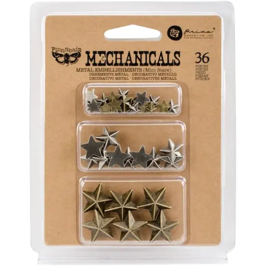 Finnabair&reg; Mechanicals Mini Stars Metal Embellishments {1}