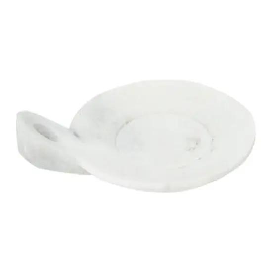 Hello Honey&reg; 7.5" White Marble Dish with Handle {1}