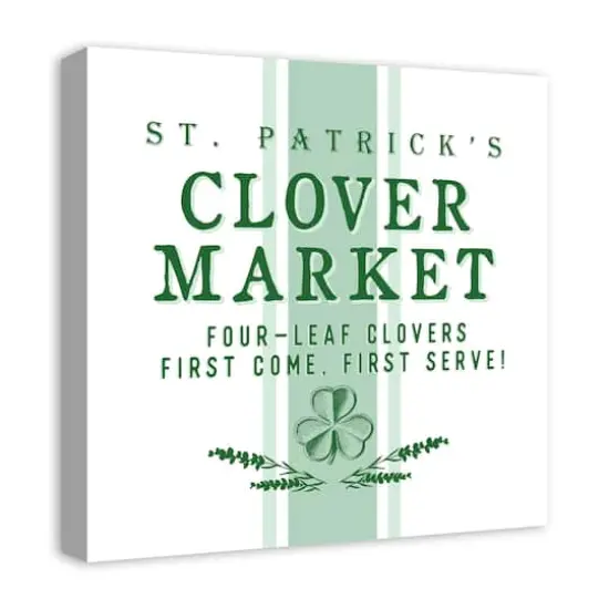 St. Patrick's Clover Market Canvas Wall Art {5}