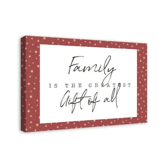 Family Greatest Gift Red Twinkle Canvas Wall Art {3}