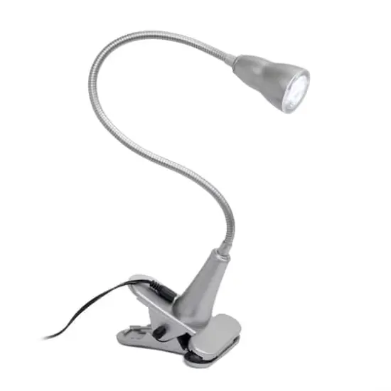 Simple Designs LED Gooseneck Clip Light Desk Lamp Silver {5}