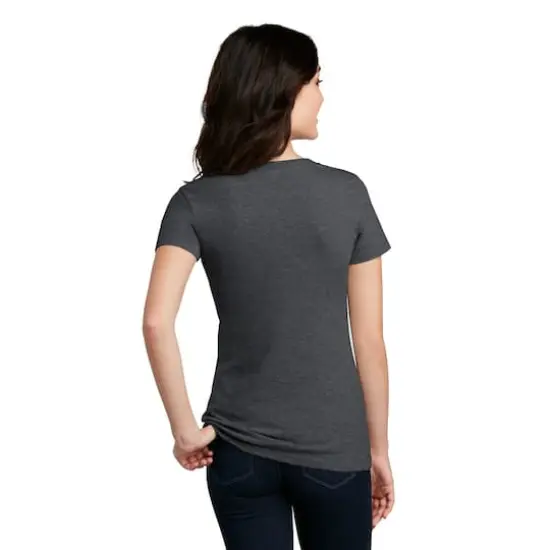 District® Women's Perfect Blend® V-Neck T-Shirt Heathered Charcoal {6}
