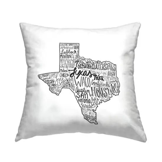 Stupell Industries Texas State Outline Shape City Typography Throw Pillow, 18" x 18" {1}