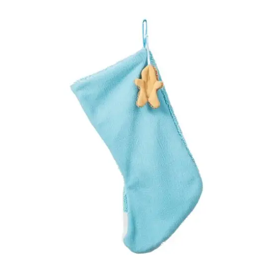 Glitzhome® 21"L Hooked Gingerbread House Stocking with Gingerbread Man Ornament {7}