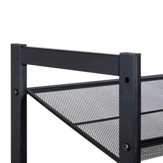 Organize It All Black 30" Wide 4 Tier Adjustable Mesh Shoe Rack {6}