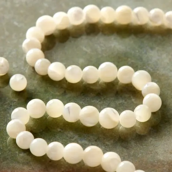White Mother of Pearl Round Beads, 4mm by Bead Landing&trade; {3}