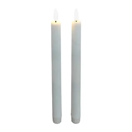 10" Flickering LED Wax Taper Candles, 2ct. by Ashland&reg; White {3}