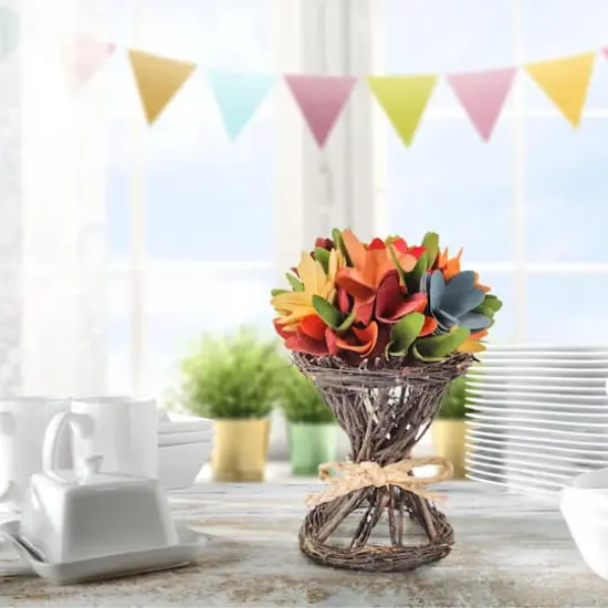 9" Multicolor Spring Floral Bunch {3}