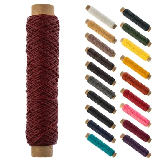 Gudebrod 0.018" 3 Ply Waxed Thread Bobbin, 75ft. Red Brown {1}