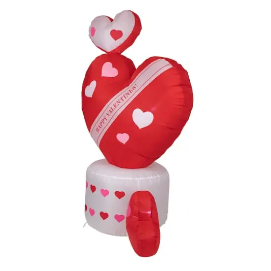 5ft. Inflatable Lighted Valentine's Day Rotating Heart Outdoor Decoration {4}