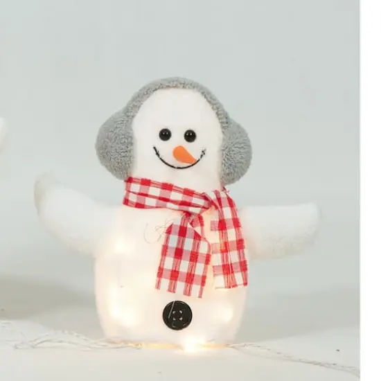 3-Piece Plush Snowman Family Sculpture Set {5}