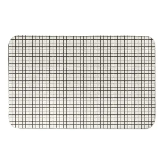 Designs Direct Dark On Light Grid Bath Mat, 34" x 21" {1}