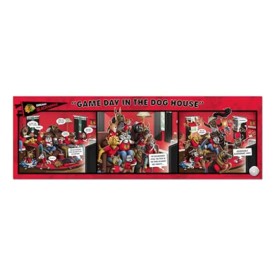 NHL Game Day in the Dog House 1,000 Piece Puzzle Chicago Blackhawks {5}