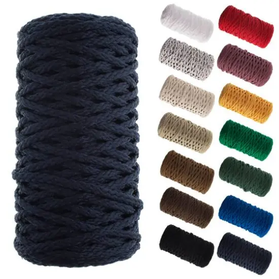 John Bead 4mm Braided Macram&eacute; Cord, 70yd. Navy Blue {7}