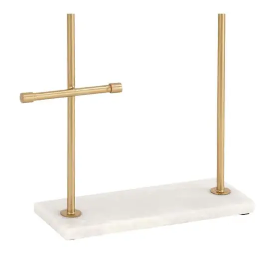 Gold Marble Modern Jewelry Stand, 13" x 12" x 4" {6}
