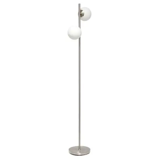 Simple Designs 66" Standing Tree Floor Lamp Brushed Nickel {11}