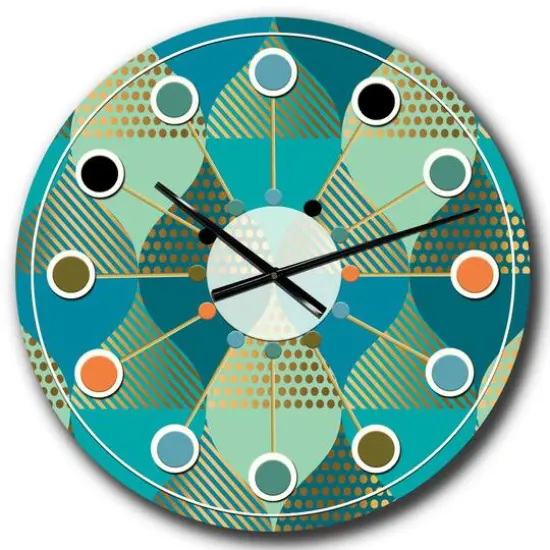Designart 'Luxury Retro Drops I Mid-Century Modern Wall Clock {3}