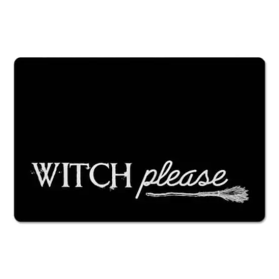 Black & White Witch Please Floor Mat {1}