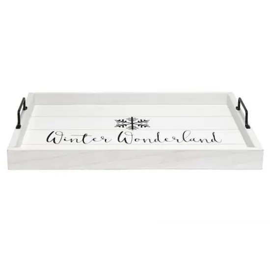 Elegant Designs&trade; 15.5" Winter Wonderland Serving Tray with Handles {9}