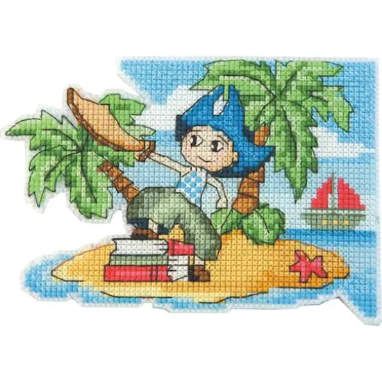 Crystal Art Plastic Canvas Counted Cross Stitch Kit Bookmark Fantasy World Boy {3}