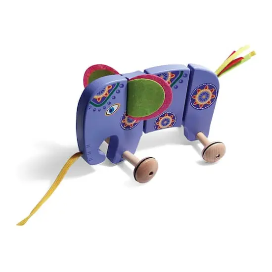 TiddlyTots Large Wooden Pull-Along Elephant {1}