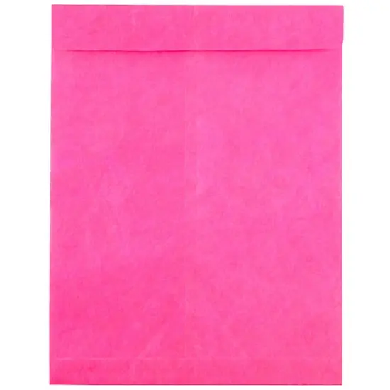 JAM Paper 10" x 13" Tyvek Tear-Proof Open End Catalog Envelopes, 25ct. Fuchsia Pink {1}