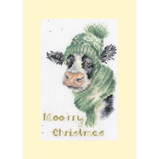 Bothy Threads Moo-rry Christmas Counted Cross Stitch Card Kit {1}