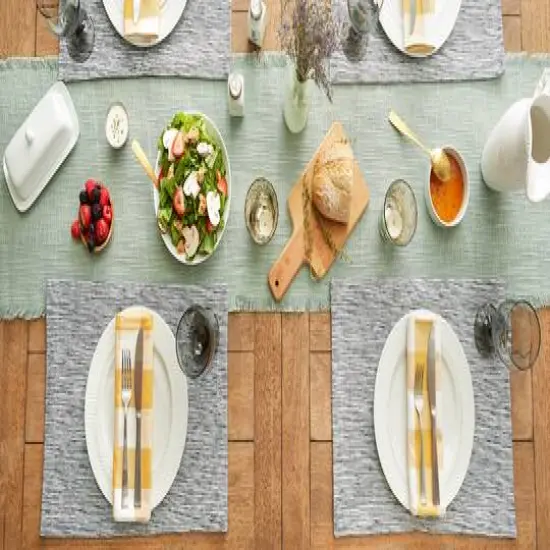 DII® Tonal Recycled Cotton Slubby Rib Placemats, 6ct. Navy/Off White {7}