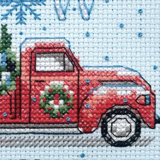 Dimensions&reg; Learn-A-Craft Holiday Family Truck Counted Cross Stitch Kit {4}