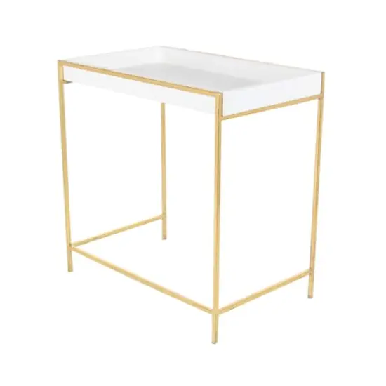 Set of 2 Gold Metal Contemporary Console Table, 22", 20" {5}
