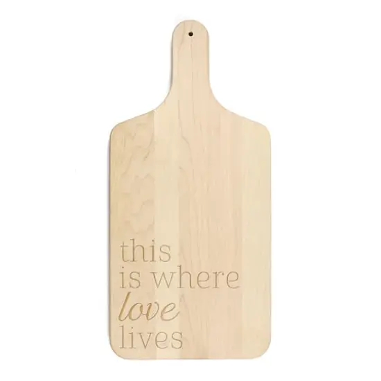 17" Where Love Lives Maple Paddle Cutting Board {1}