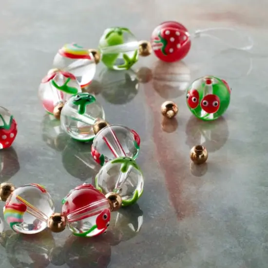 Fruit, Star & Rainbow Glass Round Beads, 12mm by Bead Landing&trade; {3}