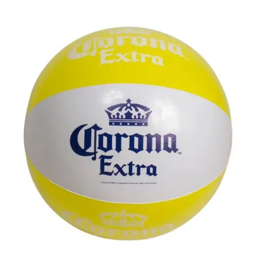 20" Corona Tropical Yellow & White Inflatable Beach Ball {1}
