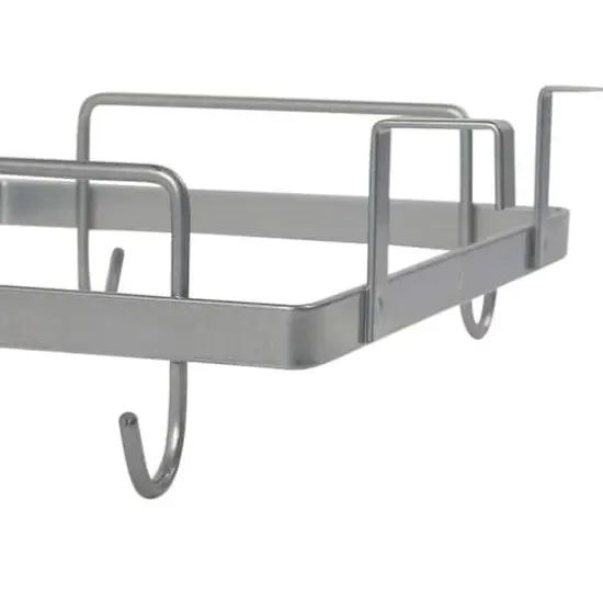 Household Essentials Metal Over the Door Trash Bag Holder Silver {5}