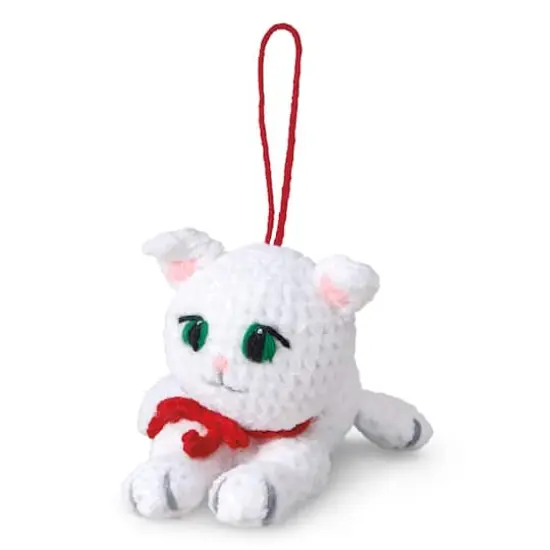 Intermediate White Cat Amigurumi Crochet Ornament Kit by Loops & Threads&reg; {1}