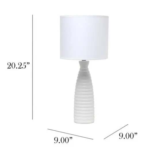 Simple Designs Alsace Bottle Table Lamp Off White {6}