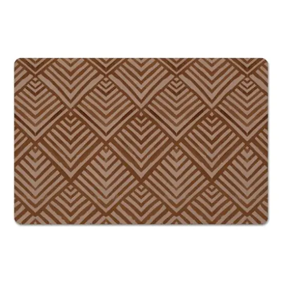 Watercolor Diamond Floor Mat Rust {1}