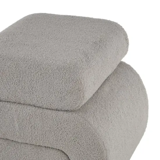 19" S-Shaped Room Ottoman with Connected Arches Gray {6}