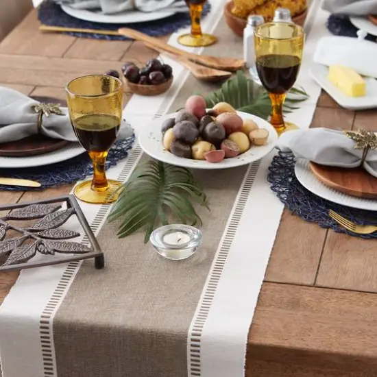 DII&reg; 108" Dobby Stripe Table Runner Brown {7}