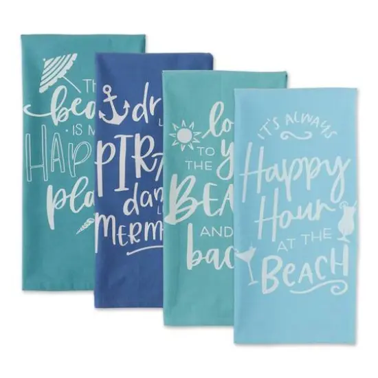 DII&reg; Beach Happy Place Printed Dishtowel Set {3}
