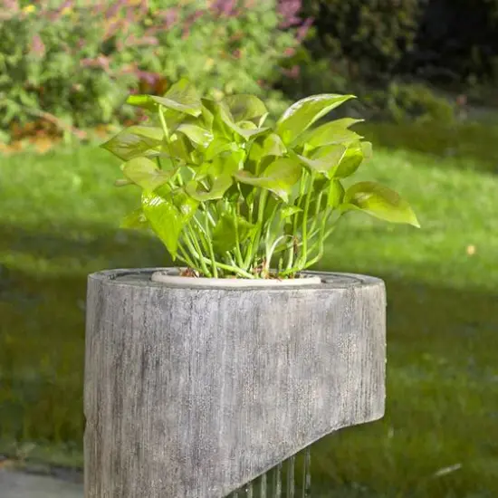 Glitzhome&reg; 3.5ft. Curving Shaped Outdoor LED Fountain Gray {6}