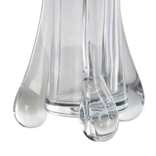 Clear Abstract Fluted Tulip Glass Vase {5}