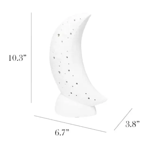 Simple Designs Porcelain Moon Shaped Table Lamp {4}